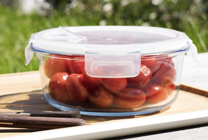 Round Glass Meal Prep Container 2 Compartments Round Glass Meal Prep Container 2 Compartments